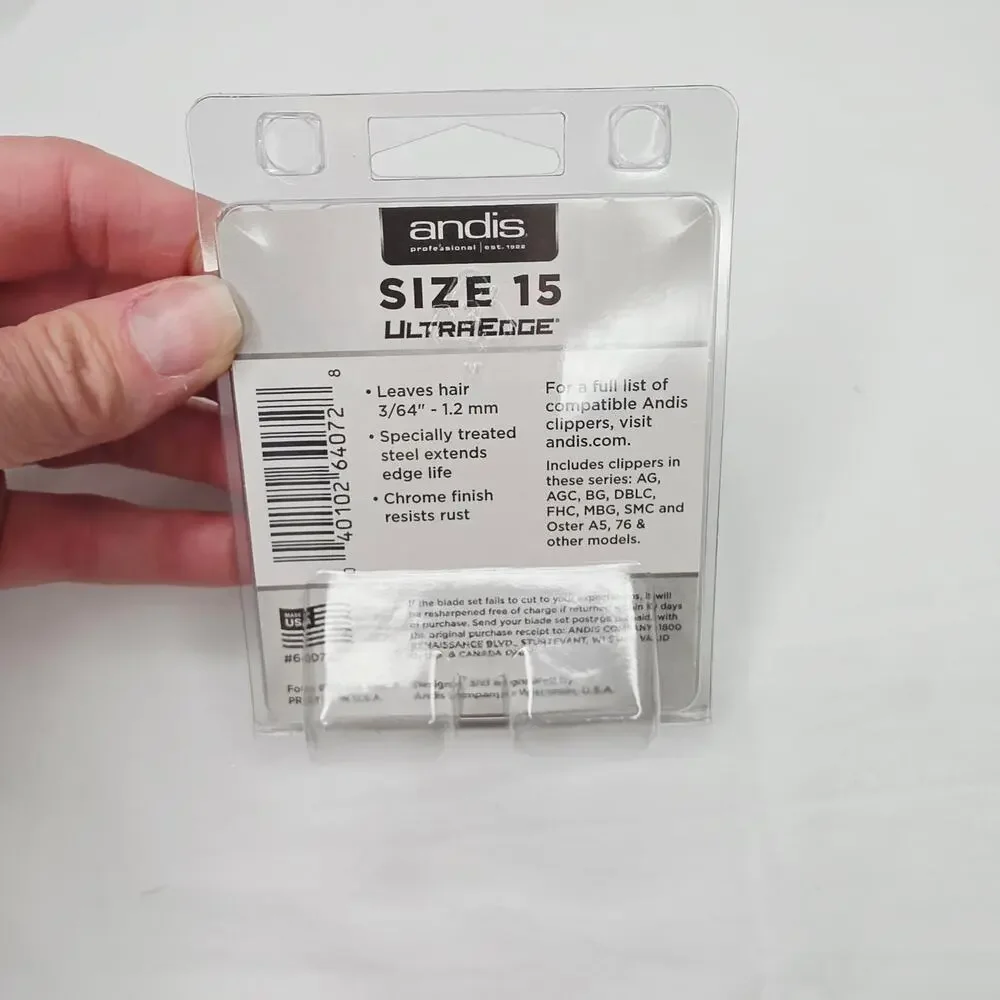 Andis Ultra Edge Detachable Clipper Blade Size 15 #64072 New In Package - Picture 2 of 6